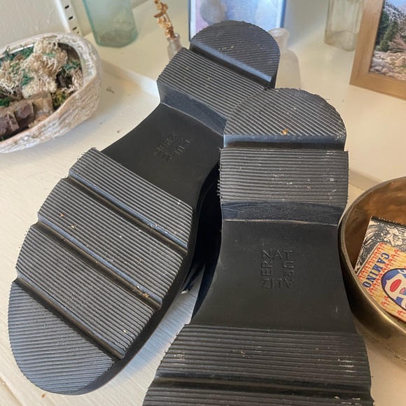 Naturalizer Black Chunky Loafers with Gold Chain Accent - Picture 5 of 6